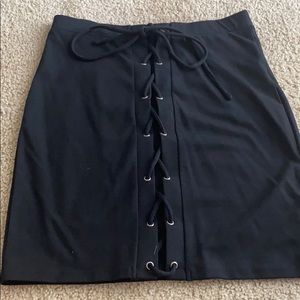 windsor black lace up skirt